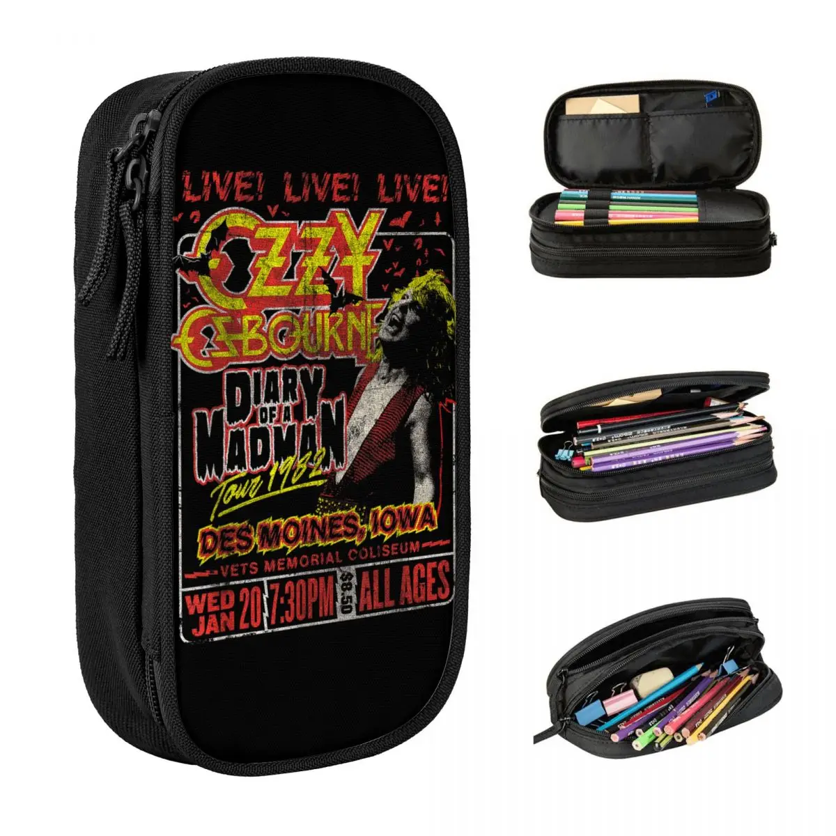 moda-lapis-caso-de-metal-pesado-ozzy-osbourne-diario-tour-des-moines-iowa-lapis-bolsa-casos-meninas-meninos-material-escolar