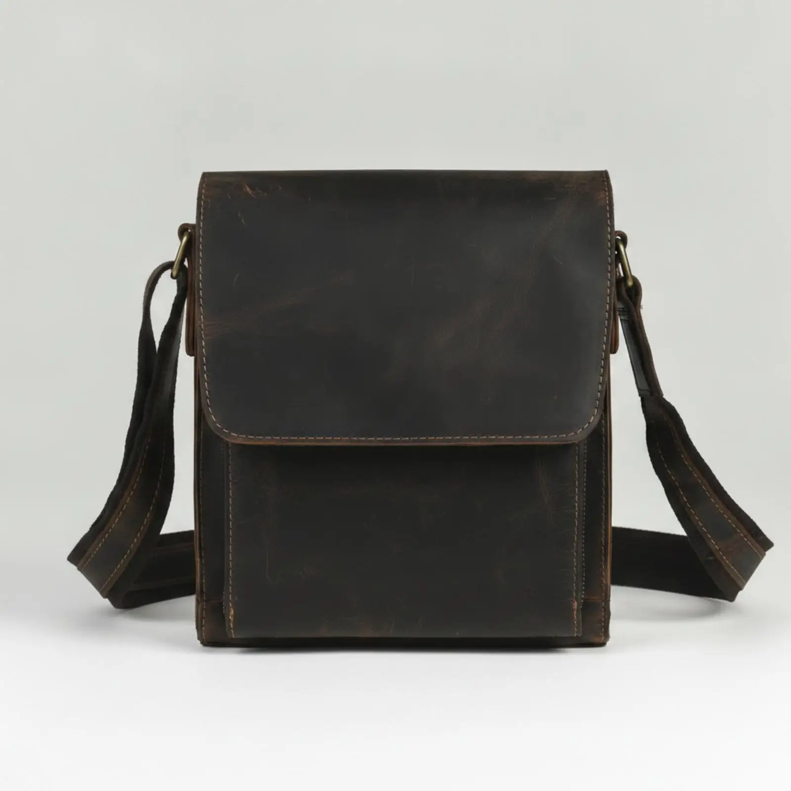 Leather Crossbody Shoulder Bag Structured Courier Bag 5 Leather Crossbody Shoulder Bag Structured Courier Bag