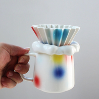 Ceramic V Style Funnel Conical Hand Brew Coffee Filter Cup Holder Reusable Ceramics Cone Dripper Funnel Coffee Utensils
