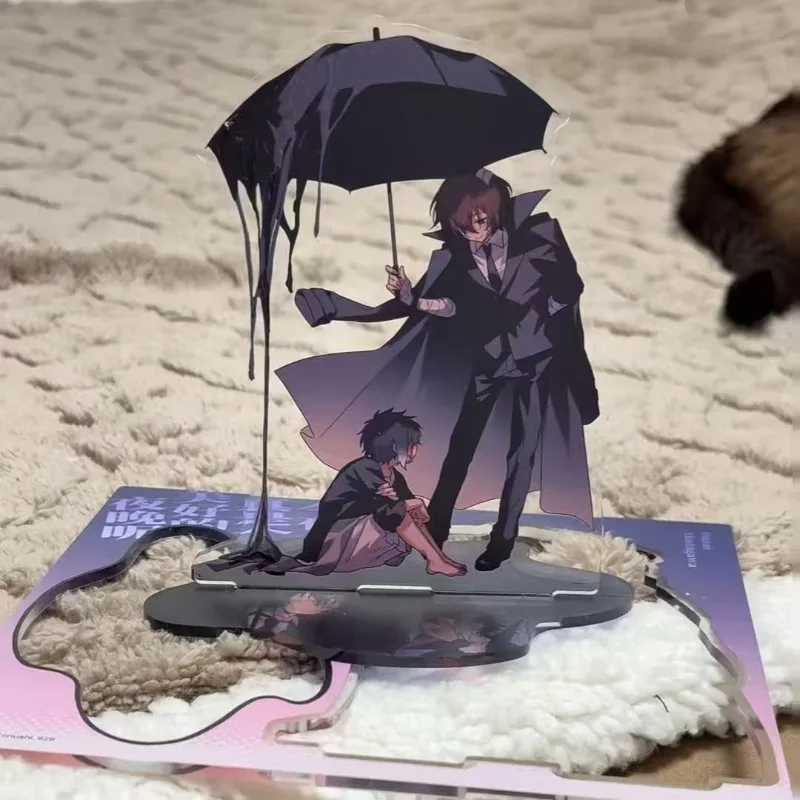 

Bungo Stray Dogs Acrylic Stand Figure Dazai Osamu Ryunosuke Akutagawa Anime Peripheral Creativity Open An Umbrella Decoration