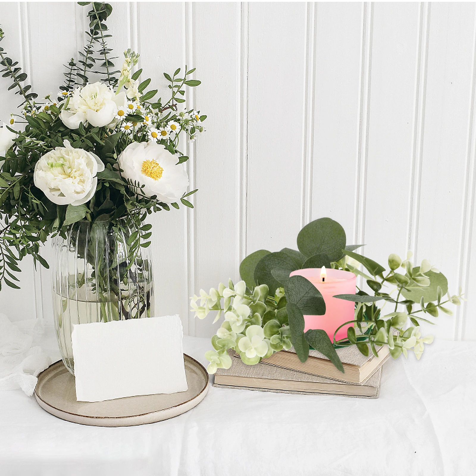 

Eucalyptus Wreath 25CM Artificial C Decor Leaf Wreaths for Wedding Birthday Festival Christmas Table Rustic