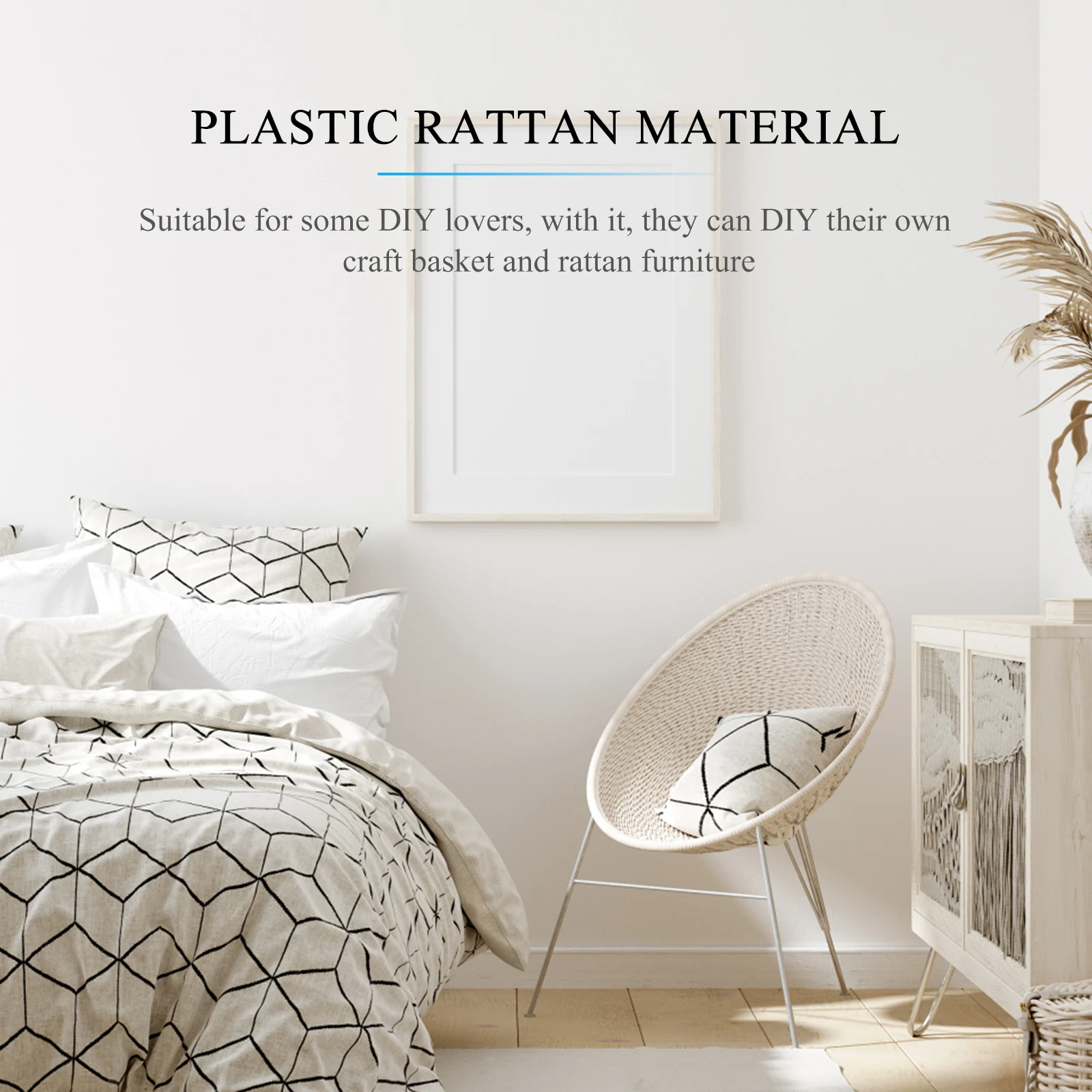 

Round Rattan Material 4mm Black Hollow Plastic Weaving Furniture Repair Kit Chair Table DIY Supplies Craft Basket Outdoor
