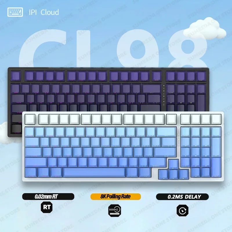 Cloud98 Gaming Mechanical Keyboard Magnetic Switch RGB Hotswap Wired Keyboard E-Sport 8K RT 0.02mm Top Structure Gamer keyboard