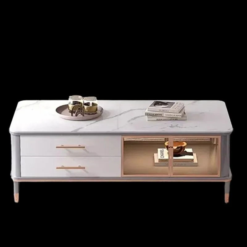 

HighQuality Household Glass Door Apartment Cabinet Drawer Coffee Table Low Wood Mesas De Centro Para Sala Furniture Onsale