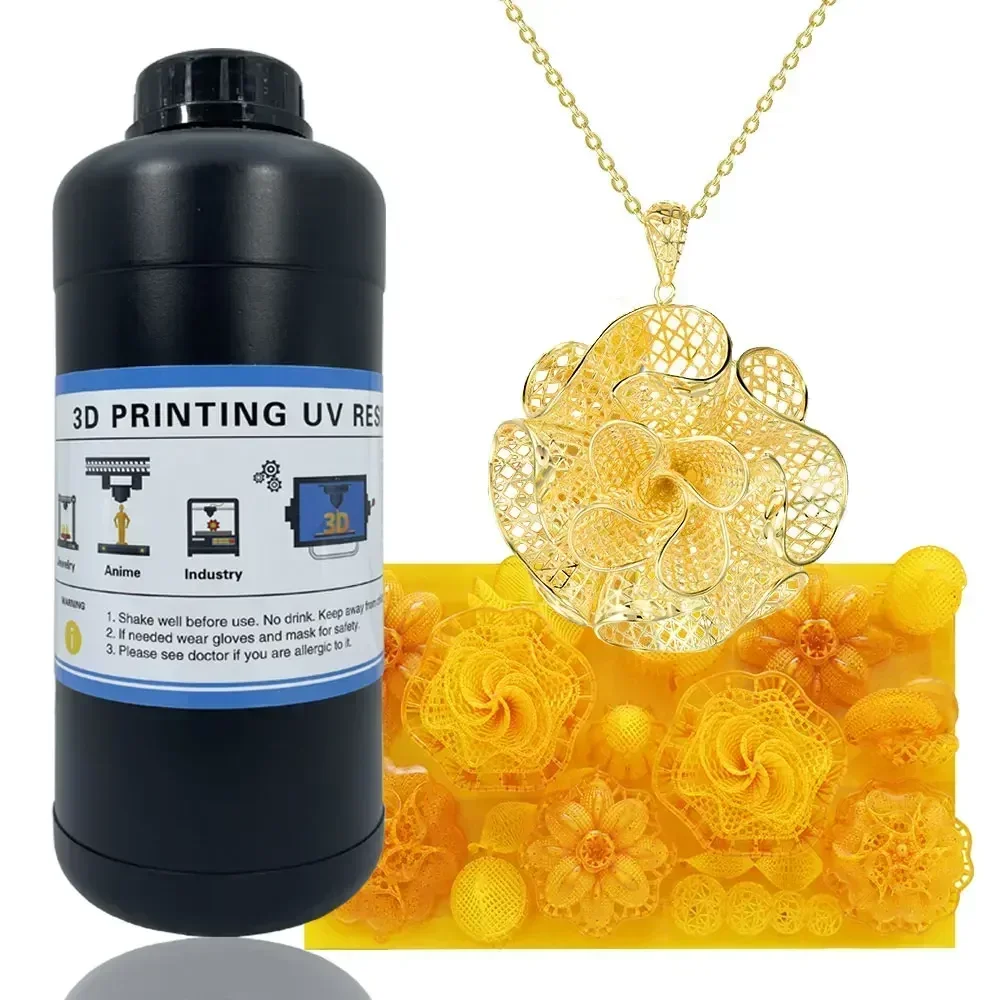 

High Quality Liquid Casting Wax Resins Yellow Color Jewelry 3D Printer Castable Resins for LCD/DLP/SLA Printer 500g/1000g