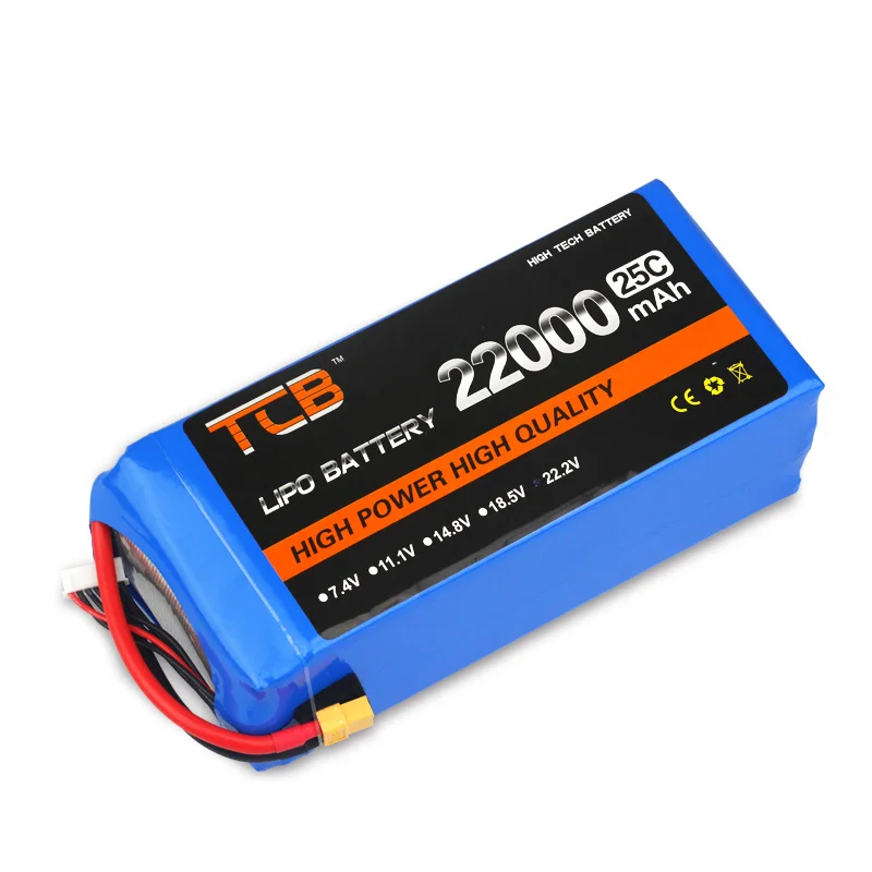 Tcb Rc Lipo Batterij 22.2V 10000Mah 12000Mah 16000mah22000Mah 25c 6S Voor Rc Vliegtuig Drone Quadrotor Auto Boot Helikopters