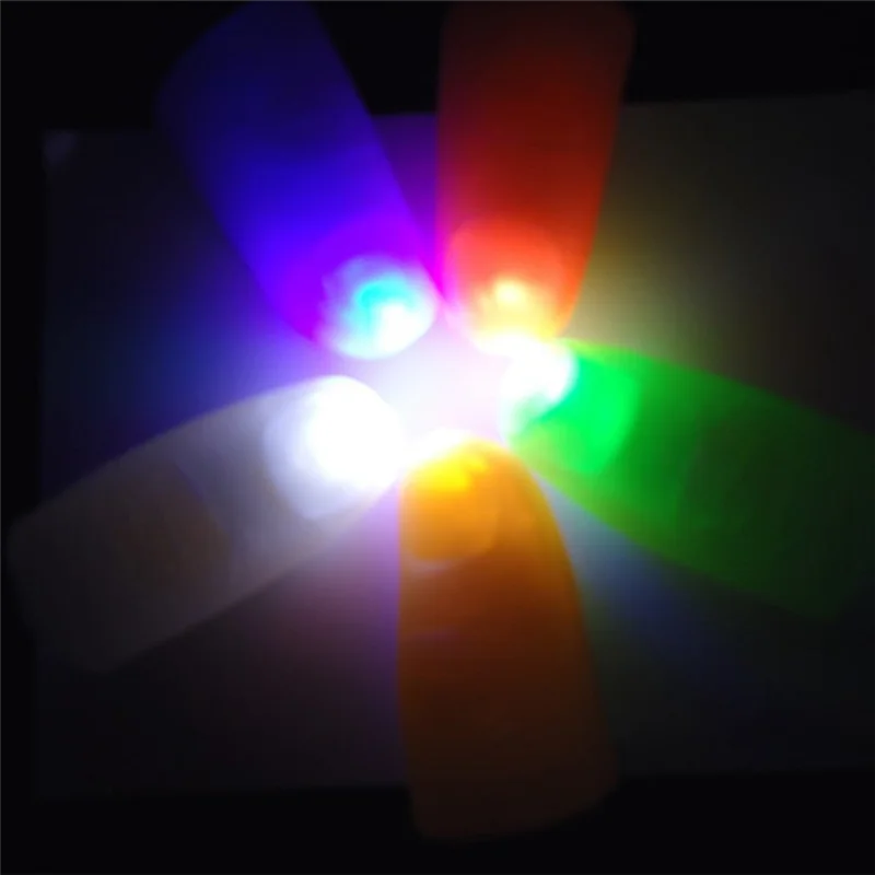 

5 Pairs Of LED Lights Flashing Finger Convenient Props Multifunctional Portable Light Electronic Replacement Parts Green Light-A