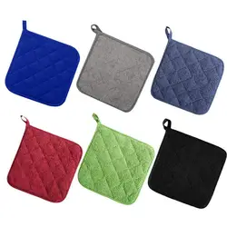 2 In 1 Pot Holders Oven Mitts  3 Pcs Cotton Mat Cooking Microwave Coaster Baking BBQ Potholders Gloves Kitchen Tool Accessories