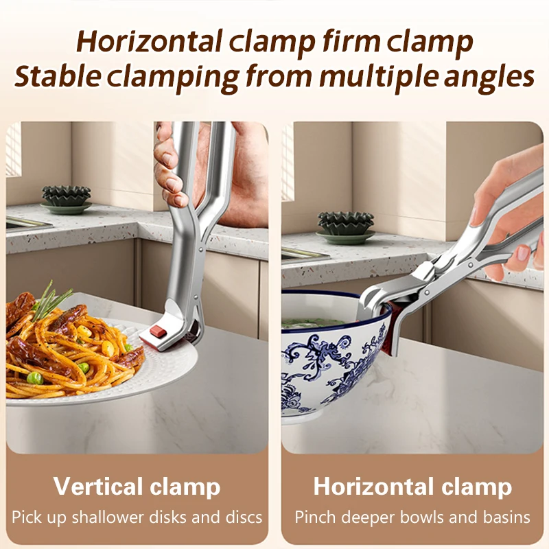 1pcs Anti-scalding Clip Hot Bowl Holder Dish Clamp Pot Pan Gripper Clip Air Fryer Dish Plate Retriever Tongs Kitchen Supplies