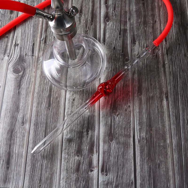 

440MM Length Blue Grey Pink Red Clear Skull Glass Hookah Mouth Piece Shisha Narguile Chicha Accessory Part Dia 13MM Joint Size