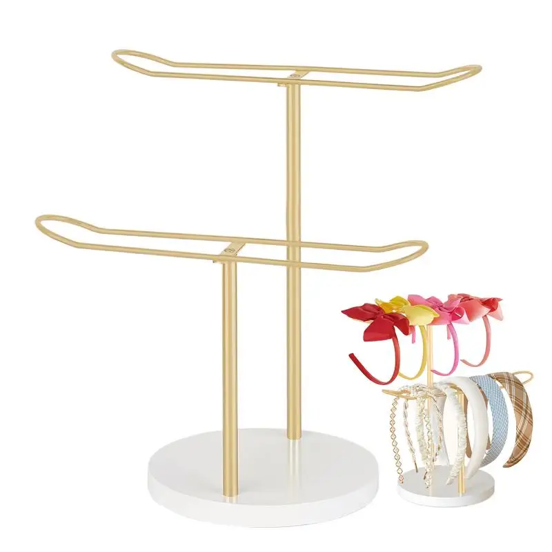 

T-shaped Earrings Ring Necklace Watch Jewelry Shelf Women Hair Hoop Stand With Wooden Base Counter Pendant organizer