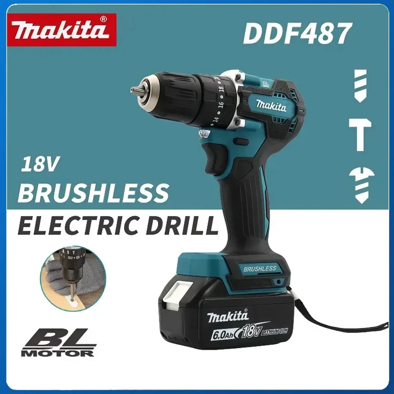 

Makita DDF487 Brushless lithium electric rechargeable impact drill large torque screwdriver For 18V Battery
