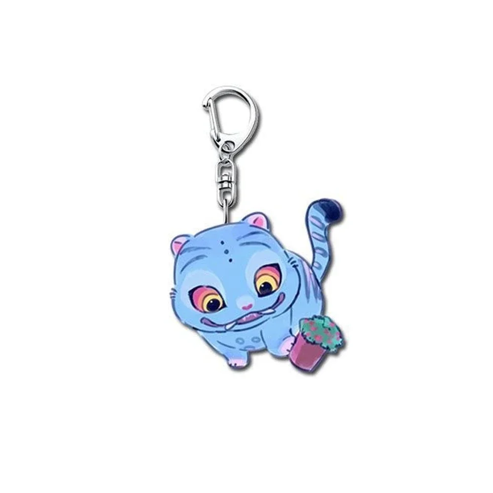 5PCS Creative Cartoon Backpack Key Ring Acrylic Key Chain Cute Tiger Keyring Key chain Accessories  Gifts