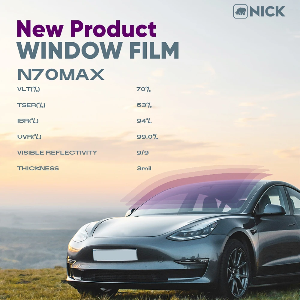 ฟิล์มกรองแสงรถยนต์แบบสามชั้นเคลือบเงิน ป้องกันความร้อน สำหรับติดกระจกรถยนต์ 1 ม้วน ครอบคลุม 20 คัน