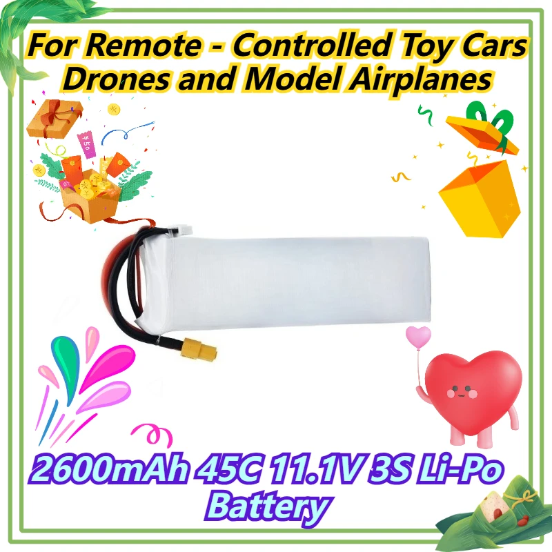 

2600mAh 45C 11.1V 3S Li-Po Battery For Remote - Controlled Toy Cars Drones and Model Airplanes