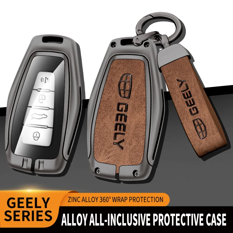 

For Geely Coolray X6 Emgrand Global Hawk GX7 Azkarra Tugella FY11 Accessories Car-Styling Keychain Car Remote Key Case Cover