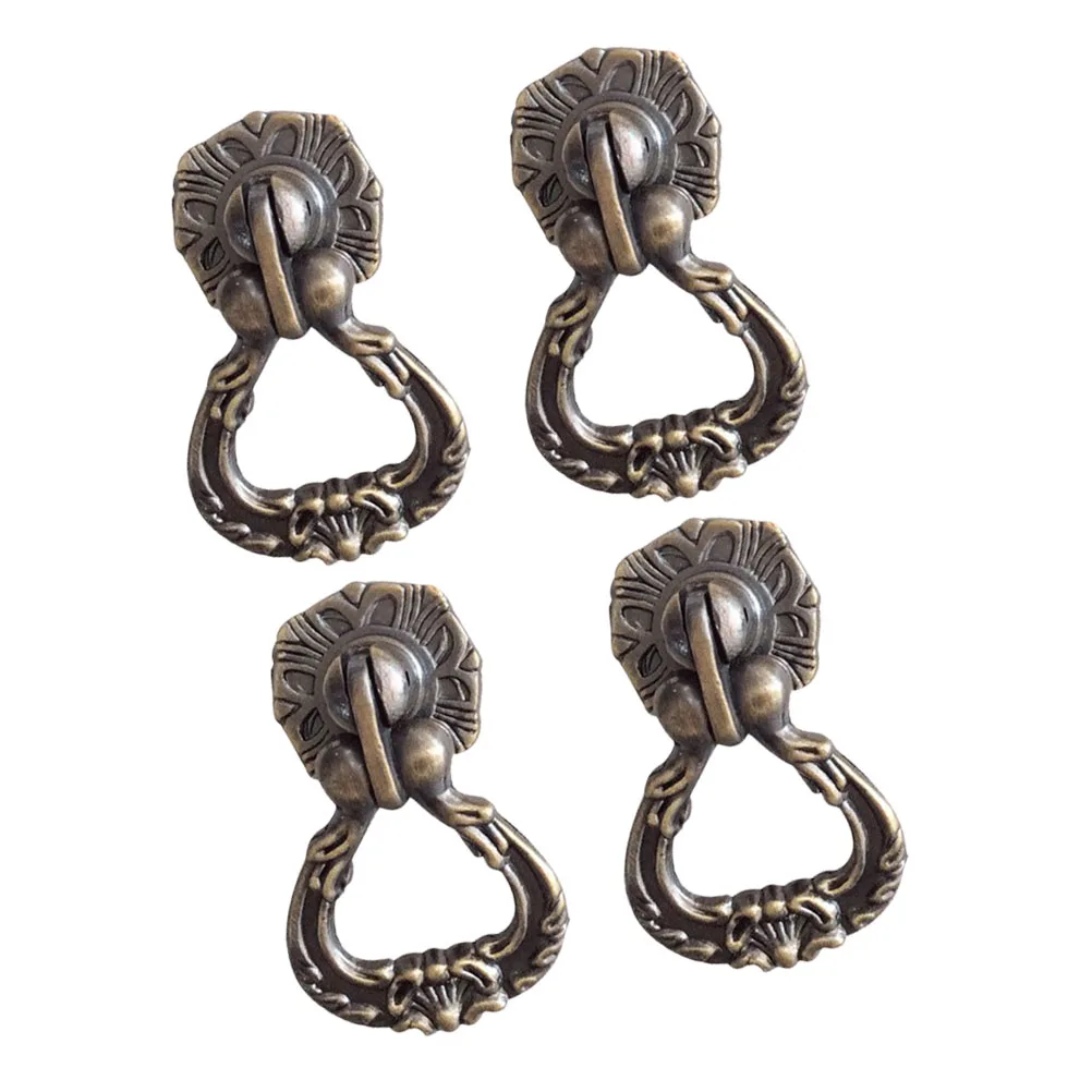 

4 Pcs Zinc Alloy Drawer Handles Cabinet Knobs Vintage Dresser Pulls Smooth Surface Durable Material Kitchen Cupboard Furniture