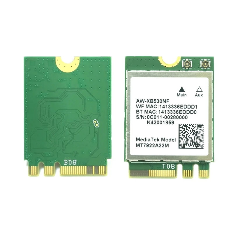 Wi-Fi 6E MT7922 (RZ616) AW-XB530NF ワイヤレス LAN- カード 802.11AX WiFi BT5.2 アダプタ 2400M NGFF-M2 ネットワークカード 2.4G 6G ドロップシップ