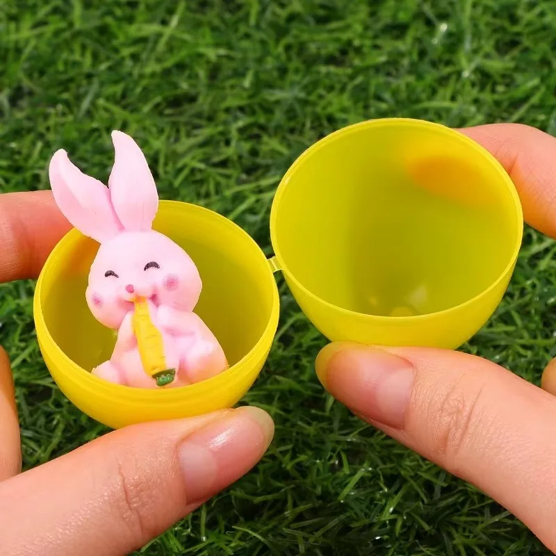 20/5pcs Color Rabbit Doll Blind Box Plastic Easter Egg Twisted Egg Home Easter Decoration Party Lottery Props Kids Gift Supply