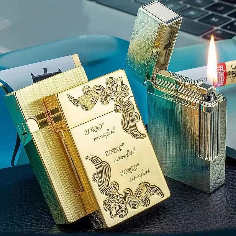 Zorro Original Genuine Kerosene Loud Sound Lighter Steel Wire Drawing Gasoline Engine Smoking Pipe Gift for Men