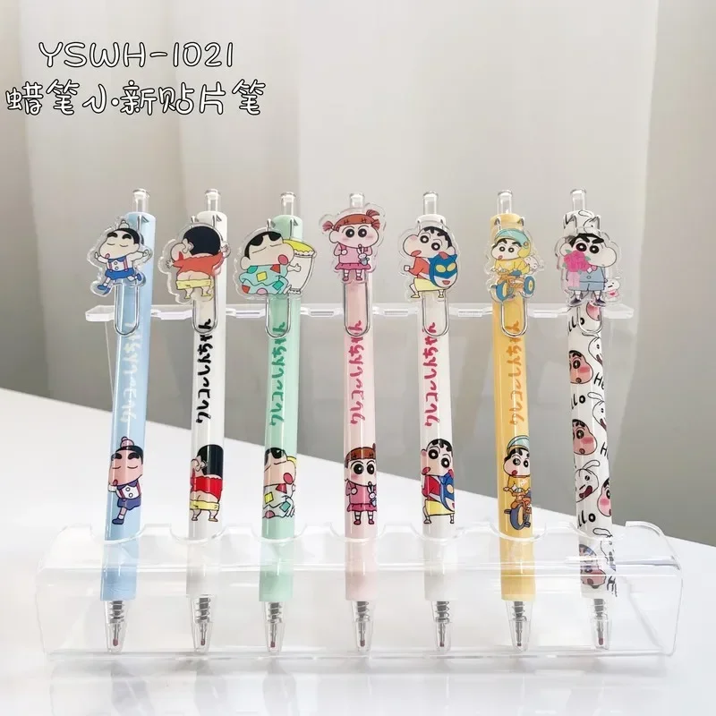 22 Pcs Crayon Shin-chan Press Gel Pen Kawaii Cartoon 0.5mm Neutral Pen Student Stationery Office School Supplies Kids Gift