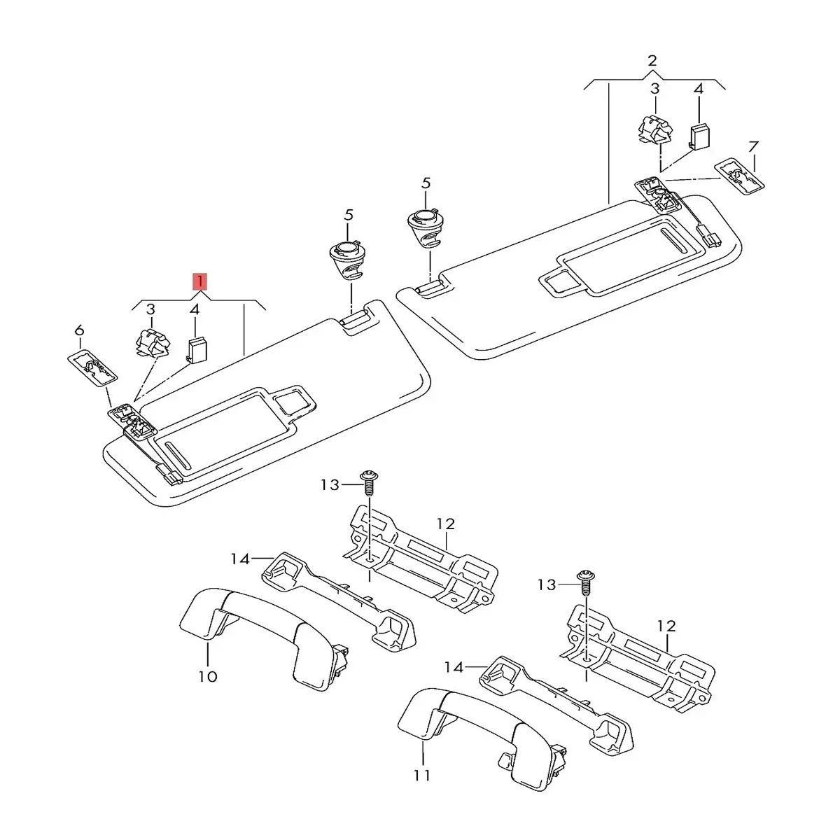GEFENSI 1 قطعة/2 قطعة أسود الداخلية الشمس قناع غطاء مرآة لشركة فولكس فاجن تيجوان 2 AD R خط توران 5T ID.4 سكودا كودياق RS 2018 2019 2020 2 #6