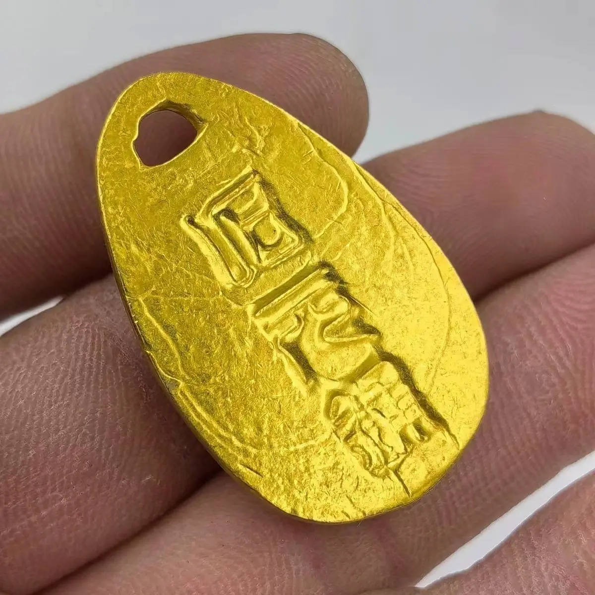 Retro Warring States Period ancient copper gilt solid shell gold coins