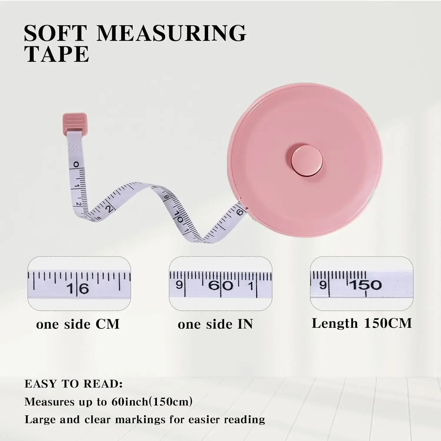 Imagen 4: Cinta Métrica Retráctil Resistente de ABS, 1.5M 60 Pulgadas, Doble Escala, Retracción Automática, Precisa, para Costura, Manualidades, Sastrería y Uso Doméstico