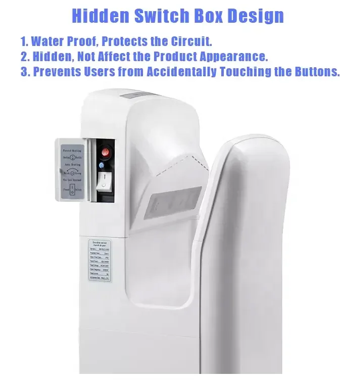 ABS High Speed Jet Air Hand Dryer Public Places Hand Dryer Hand Dryers For Home