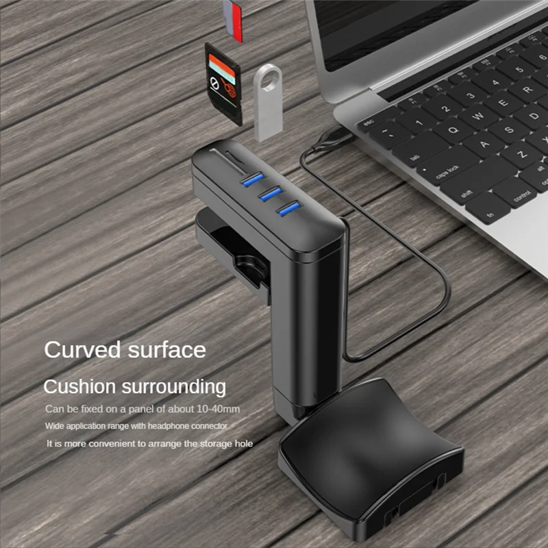 حامل عرض سماعة الرأس مثبت على حامل سماعة الرأس مع منافذ USB تحت مكتب سماعات شماعات هوك