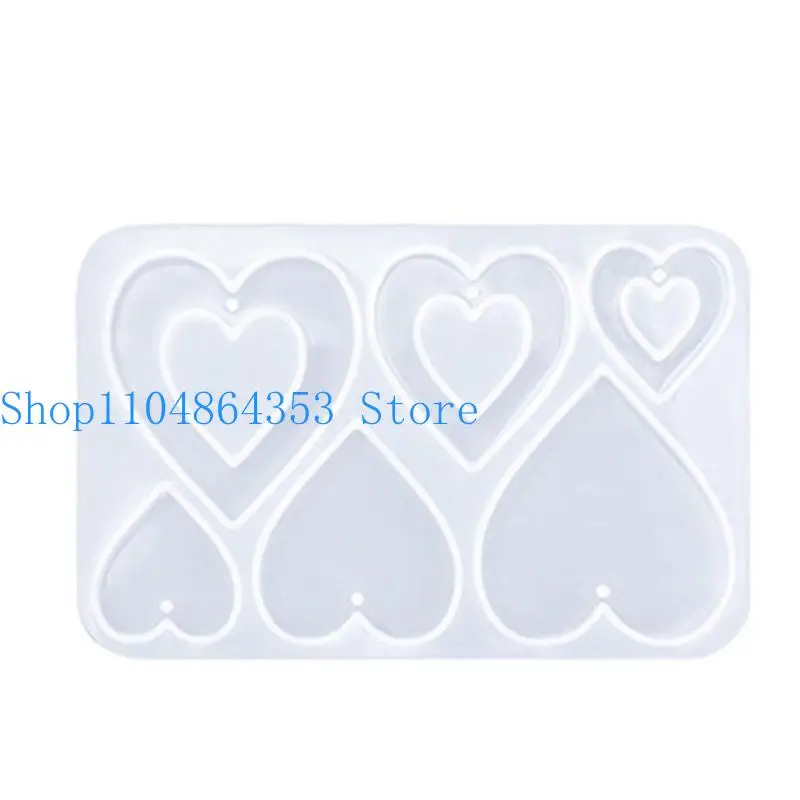 

Silicone Pendant Mold Epoxy Resin Mould Heart/Clubs/Diamonds/Spade Shaped DIY Earrings Nnecklace Charm Casting Tool