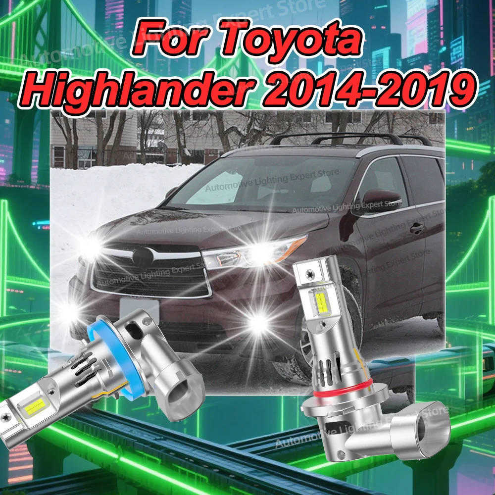 

2/4 шт. 30000LM турбо светодиодные фары 6000K Canbus лампа 12 В с вентилятором для Toyota Highlander 2014 2015 2016 2017 2018 2019