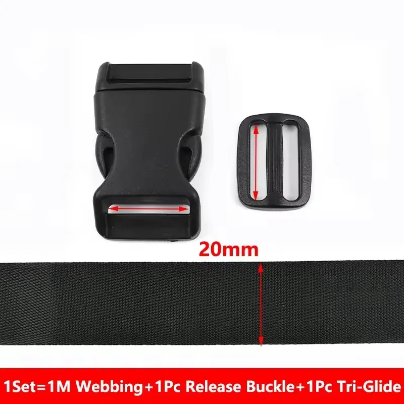 25 Mm 3-Wege-Schnalle / Dreipunkt-Schnalle Aus Kunststoff, Schwarz – Für Babyträger & Gurte