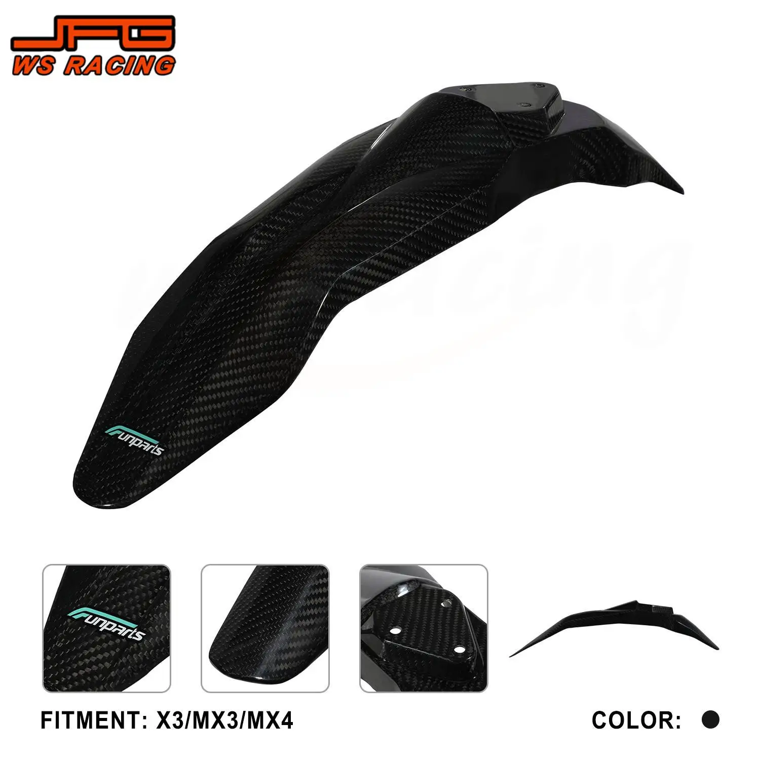 

Funparts Front Fender Mudguard Motorcycle Accessories Carbon Fiber Cover For Talaria Sting MX3 MX4 Electric Bike Motocross Parts