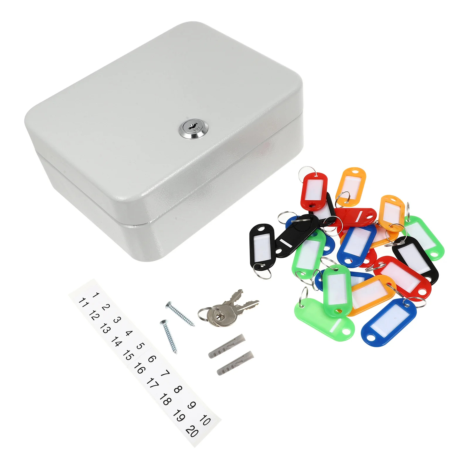 Key Storage Box Steel Security Cabinet Wall Mount Compact Size Multi Slot Key Lock Box for Office Home Valet Management