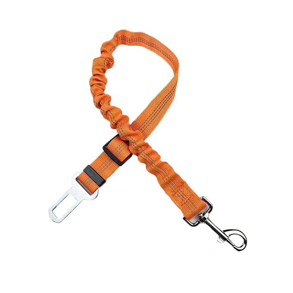 Dog Safety Leash Adjustable Retractable Cushioning Tug Elastic Rope Rope Car Belt Safety Leash Pet X6u7