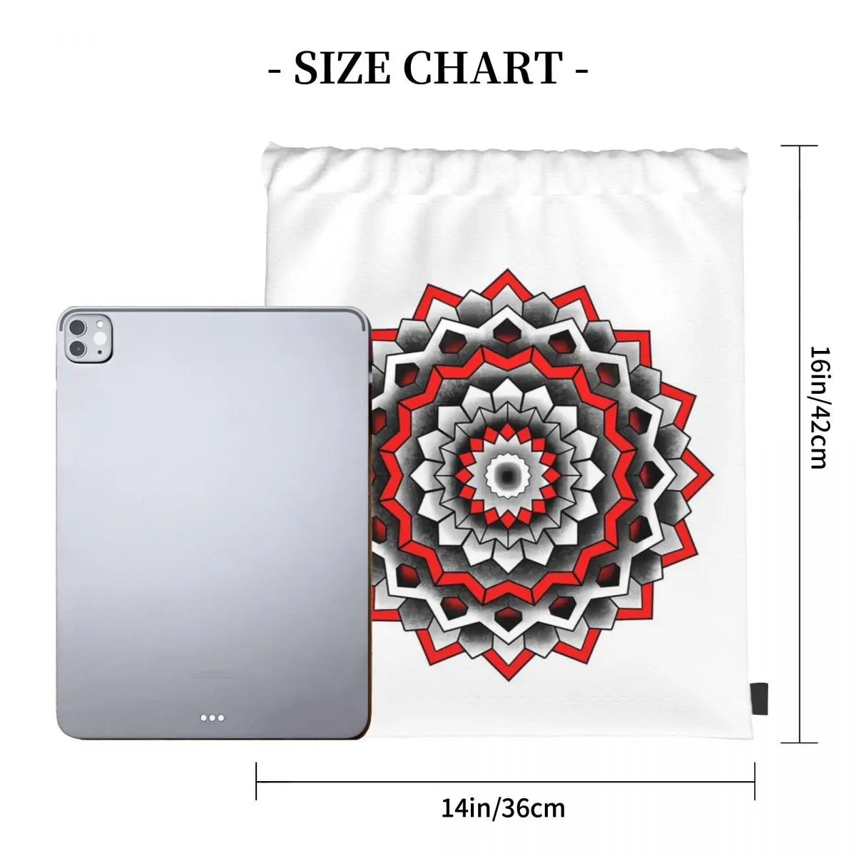 Mandala Desgin Backpacks Casual Portable Drawstring Bundle Pocket Sports Bag Book Bags For Travel Students