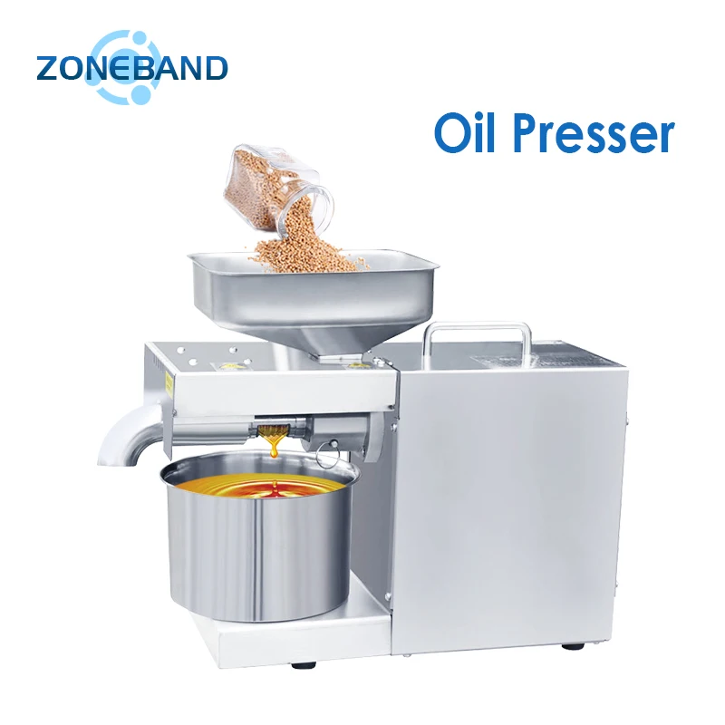 ZONEBAND Electric Oil Presser Extractor Kitchen Appliance Household Food Processor Grinder for Peanut Olive Sesame Linseed Nuts