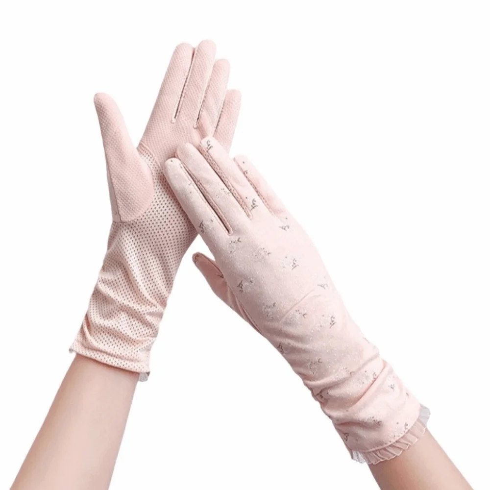 Breathable Women's Summer Gloves Mid-length Sleeve Anti-UV Sun Protection Gloves Non-Slip Comfort Fit Cycling DrivingGloves