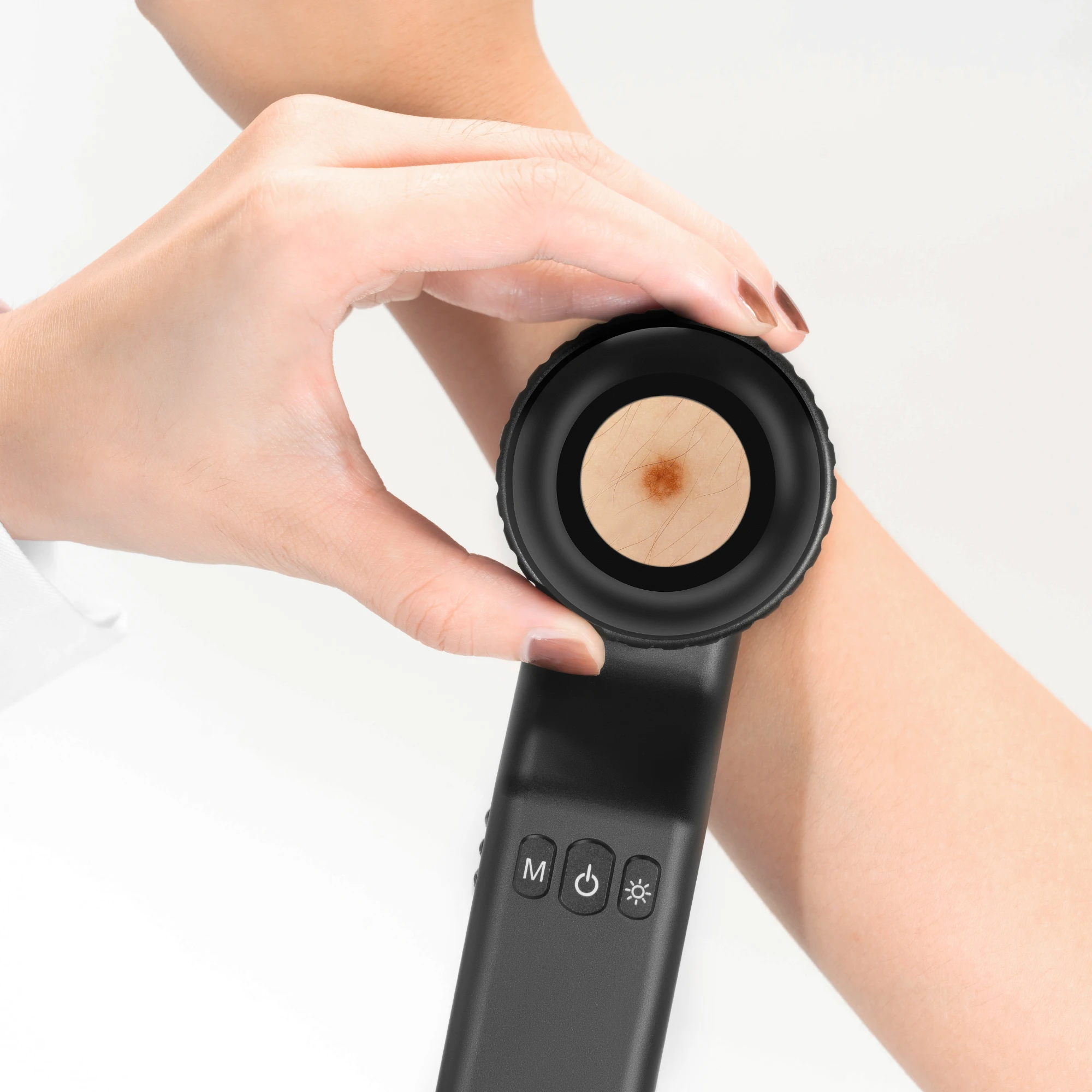 

IBOOLO DE-4100 Высококачественный усовершенствованный портативный медицинский дерматоскоп с 10-кратной лупой Дермоскоп