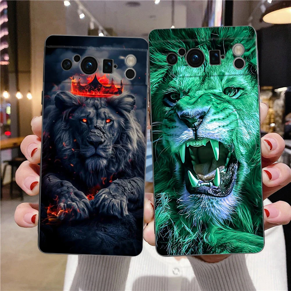 Cool Lions Animal Phone Case Cover for Google Pixel 9 8 7 6 7A 6A Pro 5G Shockproof Silicone Soft 8 Pro 5G Shell Capas Funda Bag