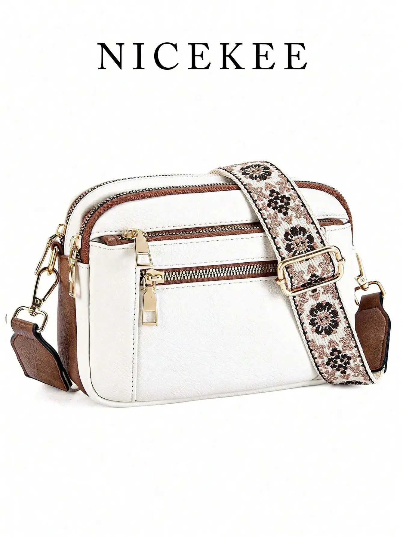 

Массовая женская сумка через плечо из веганской кожи Telena — регулируемый ремешок, евро-американский цвет