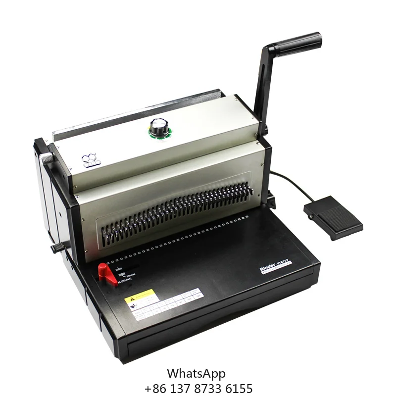 ET8707 A3 A4 Office Desktop Electric Efficient Wire Spiral Book Puncher And Binding Machine Document Binder Equipment
