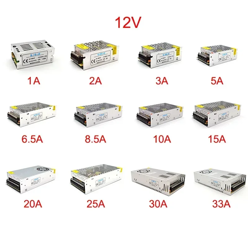 Switching Power Supply DC 12V Light Transformer AC 240V Power Supply Source Adapter SMPS For LED Strip CCTV 1A 2A 5A 10A 20A 30A