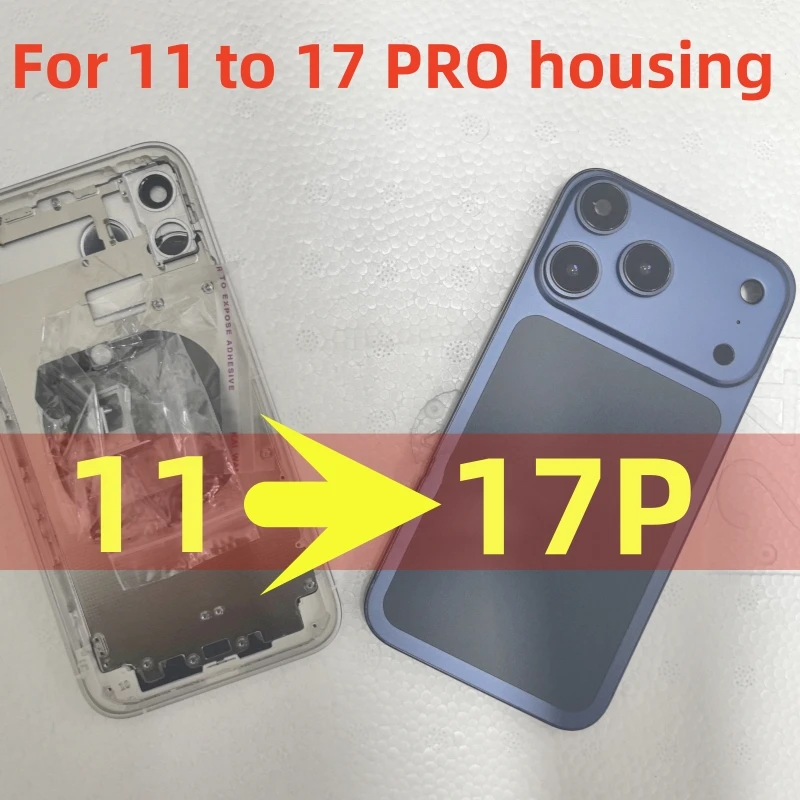 full-assemble-titanium-flat-diy-housing-for-iphone-11-to-17-pro-11-chassis-convert-to-shiny-17-pro-11-like-17-pro-backshell-kit