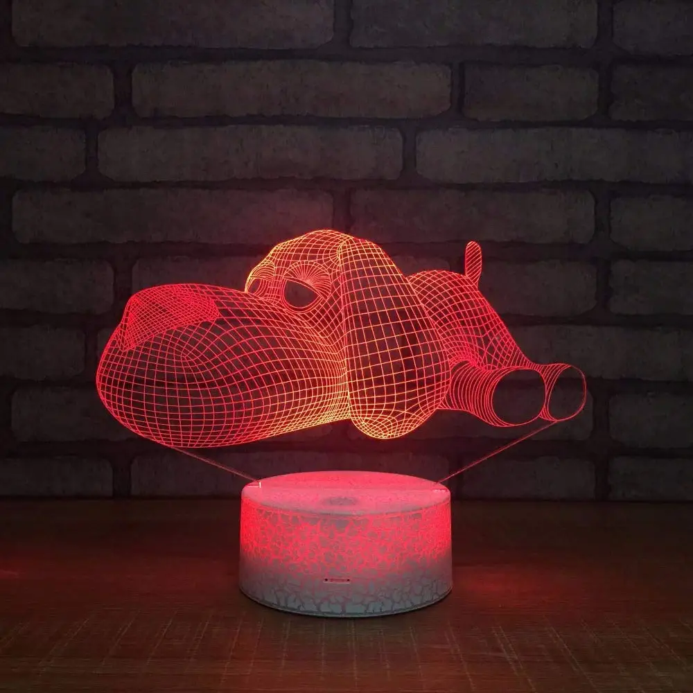 3d cão luz da noite interruptor de toque alimentado por usb led decoração mesa lâmpadas 7 cores mudando luzes natal brithday crianças brinquedo