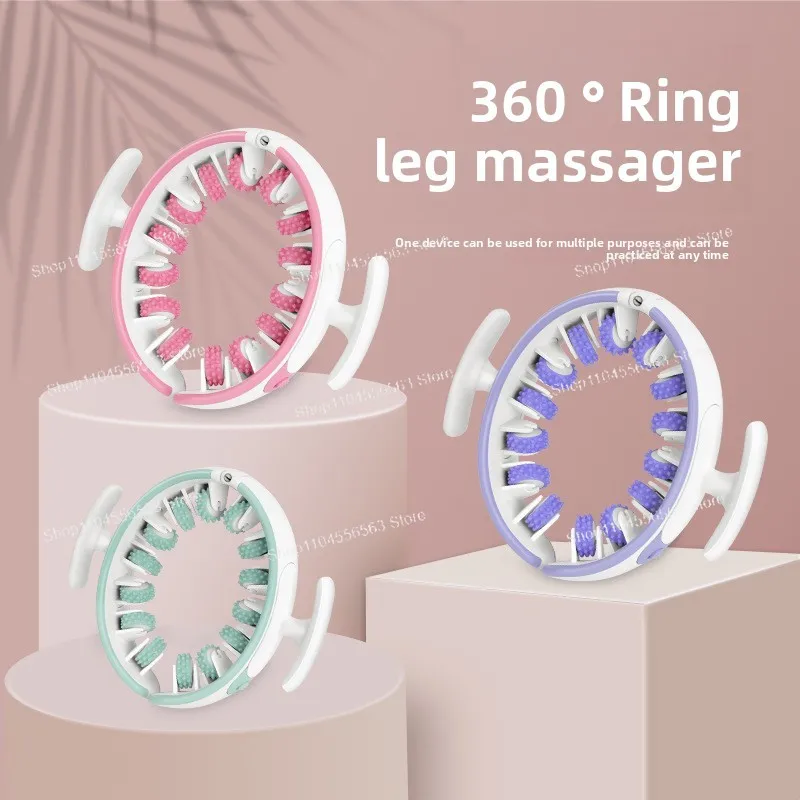 أسطوانة تدليك العضلات الكهربائية على شكل حلقة، مدلك ساق محمول لليوجا واللياقة البدنية والتخسيس وعلاج الأنسجة العميقة، عضلة محمولة