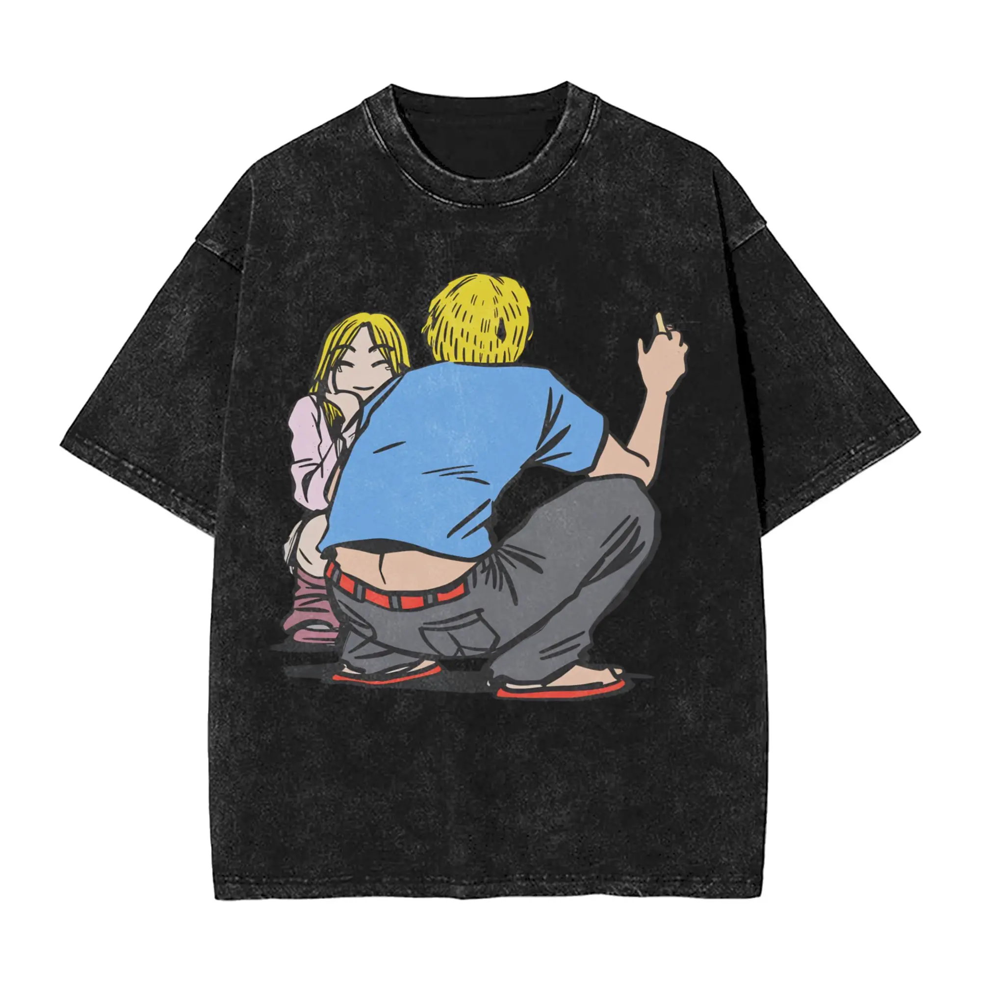 Anime Great Teacher Onizuka Washed T Shirt Male  Y2K Classic Cotton T-Shirts Summer O Neck Harajuku Tee Shirt Oversize Tops