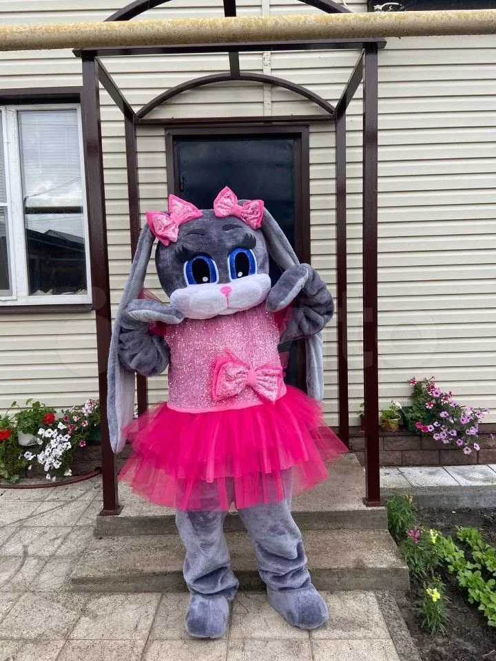 Grey Rabbit Mascot …