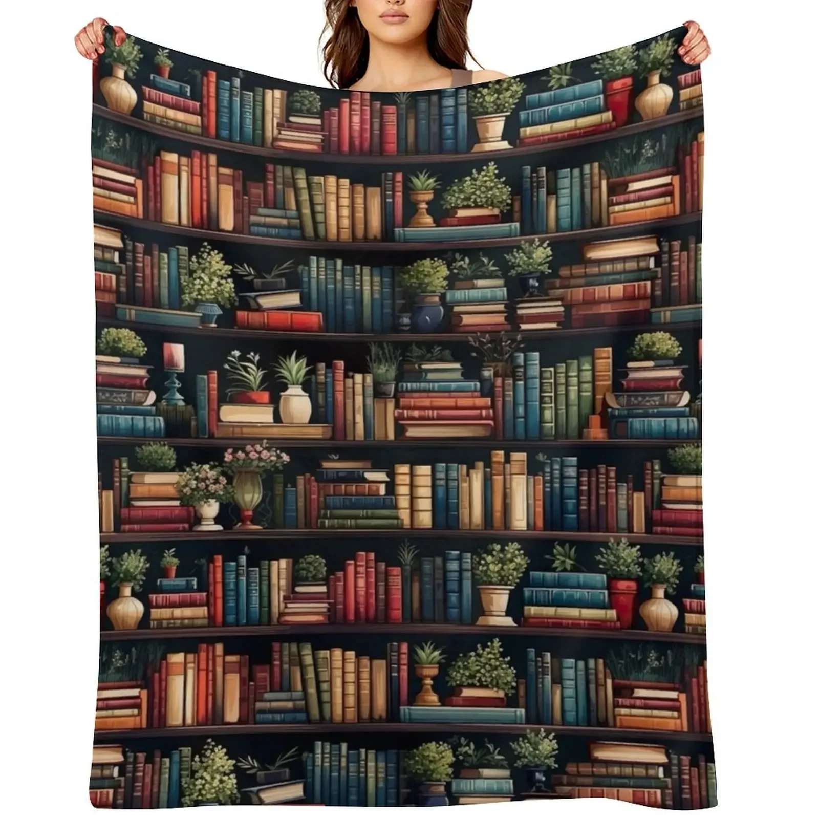 

Bookshelf Throw Blanket Decorative Sofas Custom for winter Summer Blankets